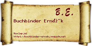 Buchbinder Ernák névjegykártya